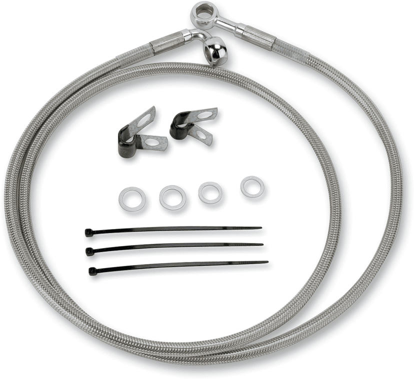 DRAG SPECIALTIES 1741-2657 Brake Line - Front - +2" - Stainless Steel