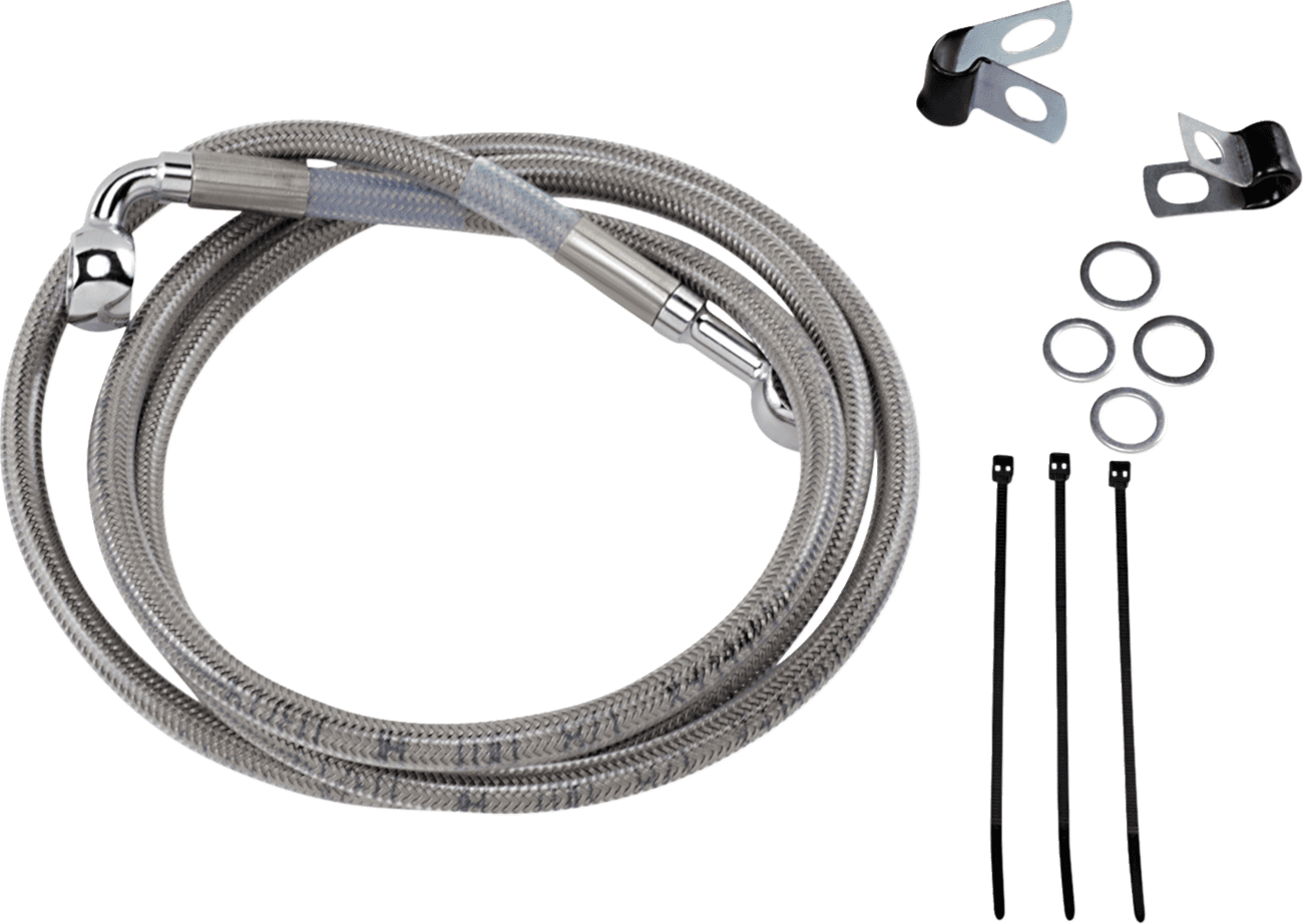 DRAG SPECIALTIES 1741-2658 Brake Line - Front - +4" - Stainless Steel
