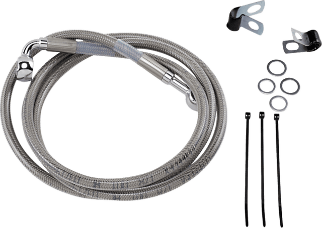 DRAG SPECIALTIES 1741-2658 Brake Line - Front - +4" - Stainless Steel