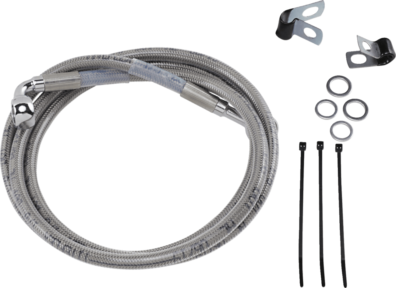 DRAG SPECIALTIES 1741-2659 Brake Line - Front - +6" - Stainless Steel