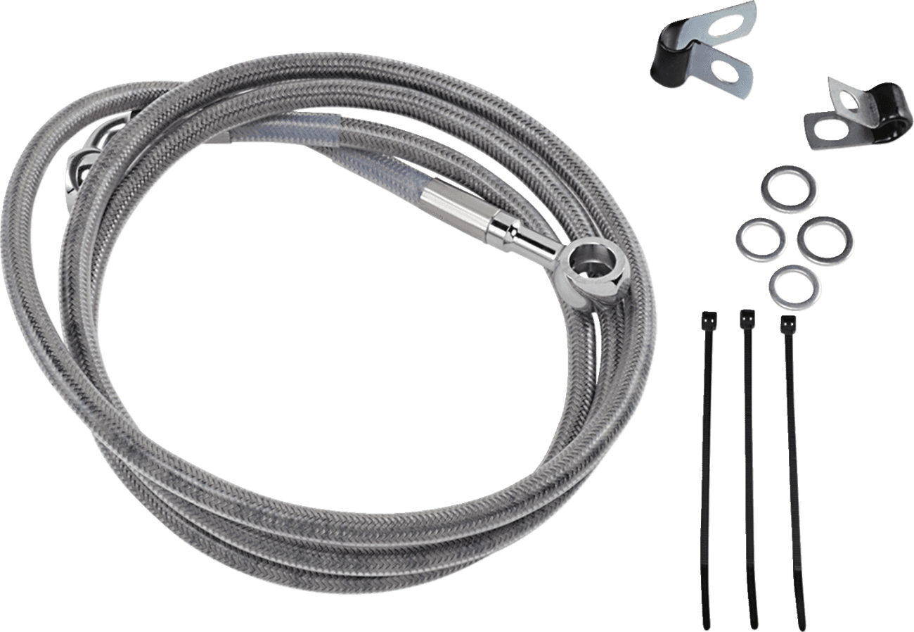 DRAG SPECIALTIES 1741-2660 Brake Line - Front - +8" - Stainless Steel