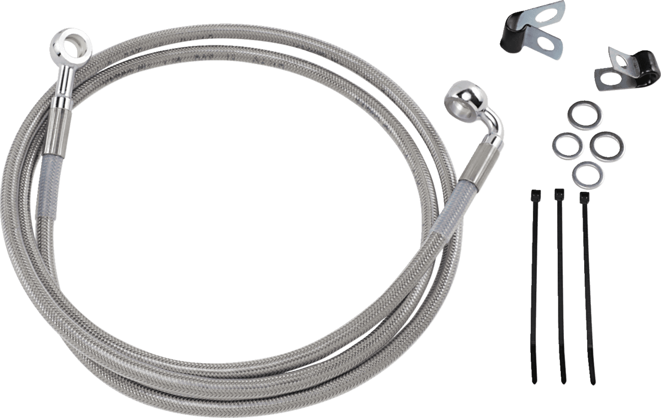 DRAG SPECIALTIES 1741-2661 Brake Line - Front - +10" - Stainless Steel