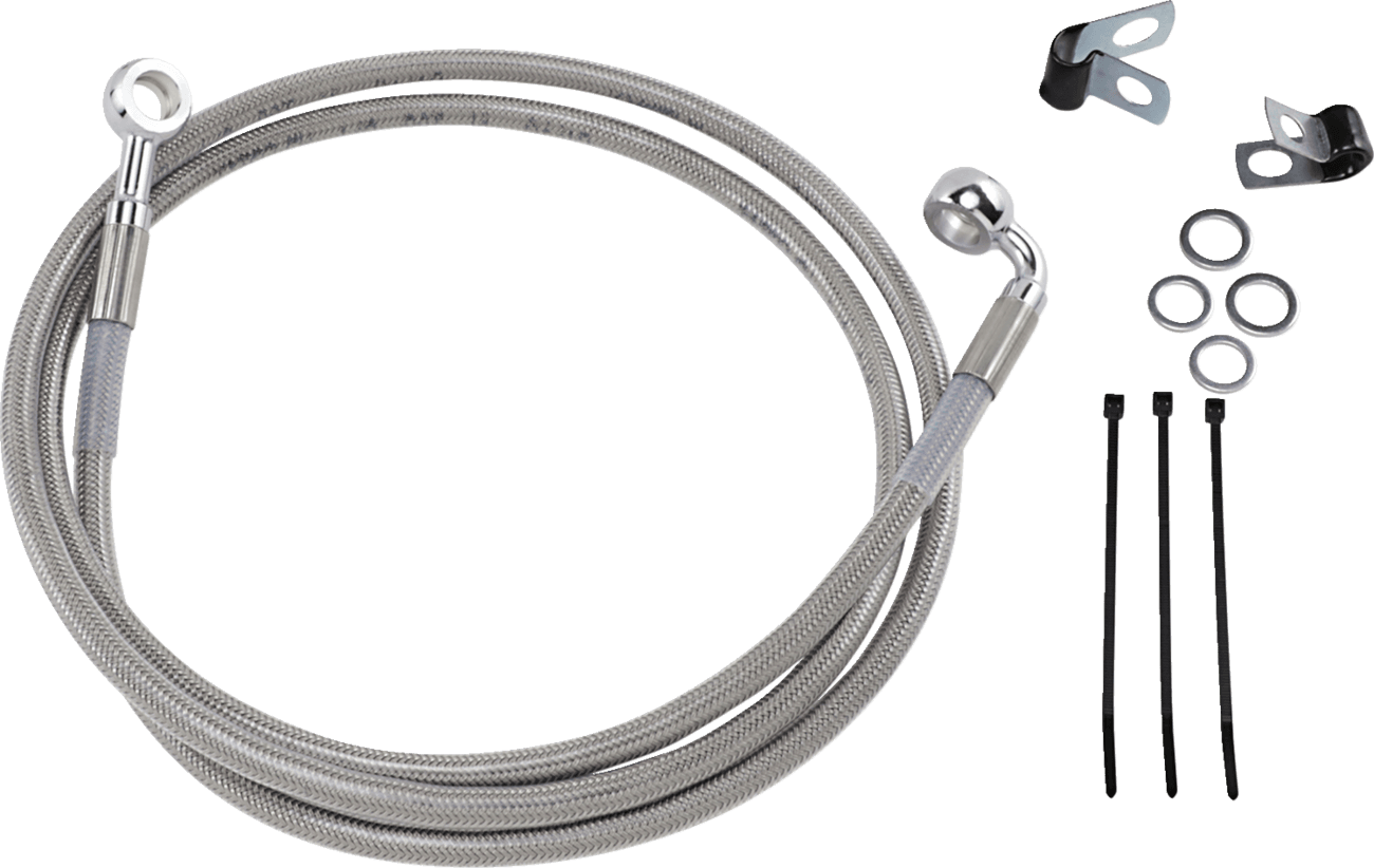 DRAG SPECIALTIES 1741-2661 Brake Line - Front - +10" - Stainless Steel