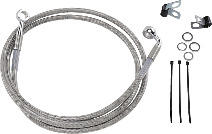 DRAG SPECIALTIES 1741-2661 Brake Line - Front - +10" - Stainless Steel