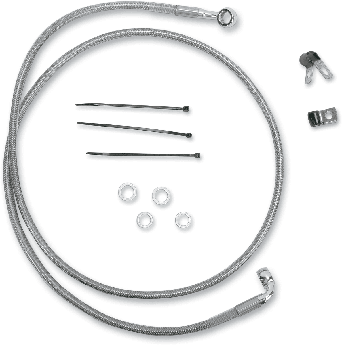 DRAG SPECIALTIES 1741-2673 Brake Line - Front - +8" - Stainless Steel