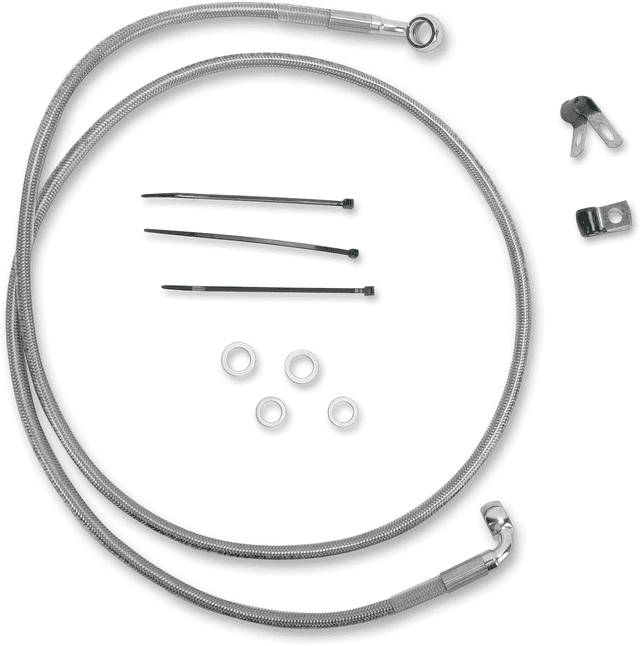DRAG SPECIALTIES 1741-2673 Brake Line - Front - +8" - Stainless Steel