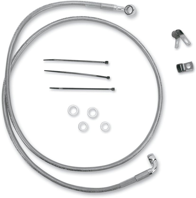 DRAG SPECIALTIES 1741-2673 Brake Line - Front - +8" - Stainless Steel
