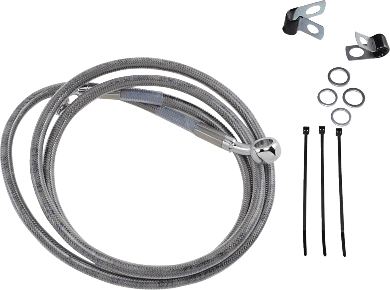 DRAG SPECIALTIES 1741-2674 Brake Line - Front - +10" - Stainless Steel
