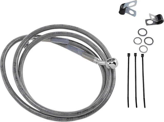 DRAG SPECIALTIES 1741-2674 Brake Line - Front - +10" - Stainless Steel
