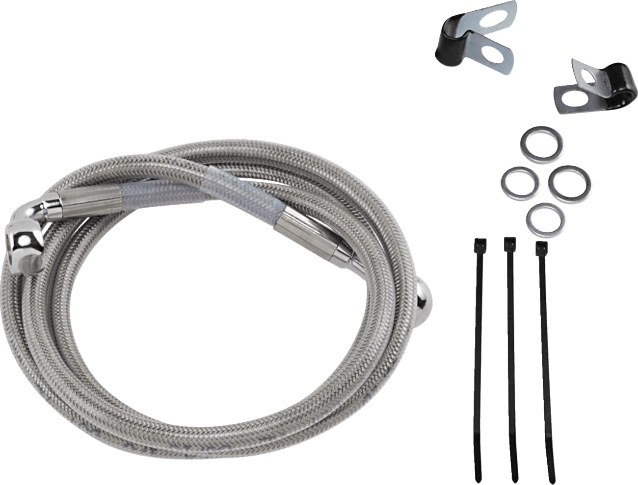 DRAG SPECIALTIES 1741-2676 Brake Line - Front - +4" - Stainless Steel