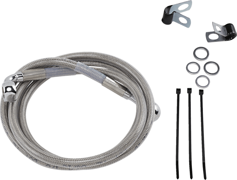 DRAG SPECIALTIES 1741-2676 Brake Line - Front - +4" - Stainless Steel