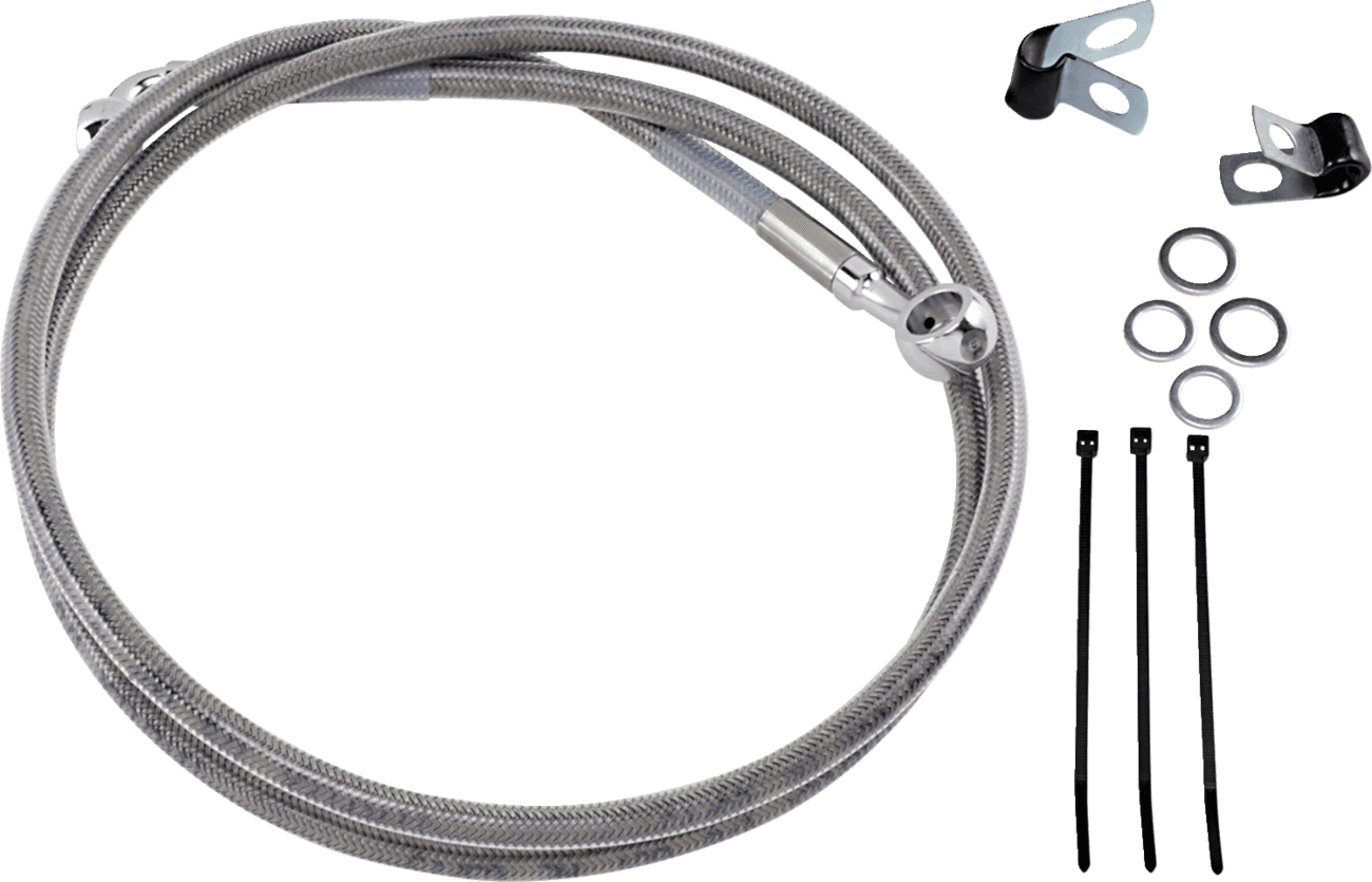 DRAG SPECIALTIES 1741-2678 Brake Line - Front - +8" - Stainless Steel