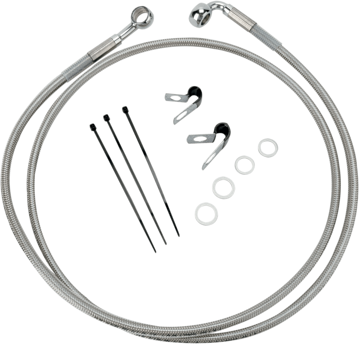 DRAG SPECIALTIES 1741-2679 Brake Line - Front - +10" - Stainless Steel