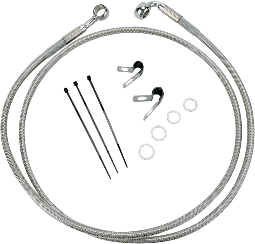 DRAG SPECIALTIES 1741-2679 Brake Line - Front - +10" - Stainless Steel