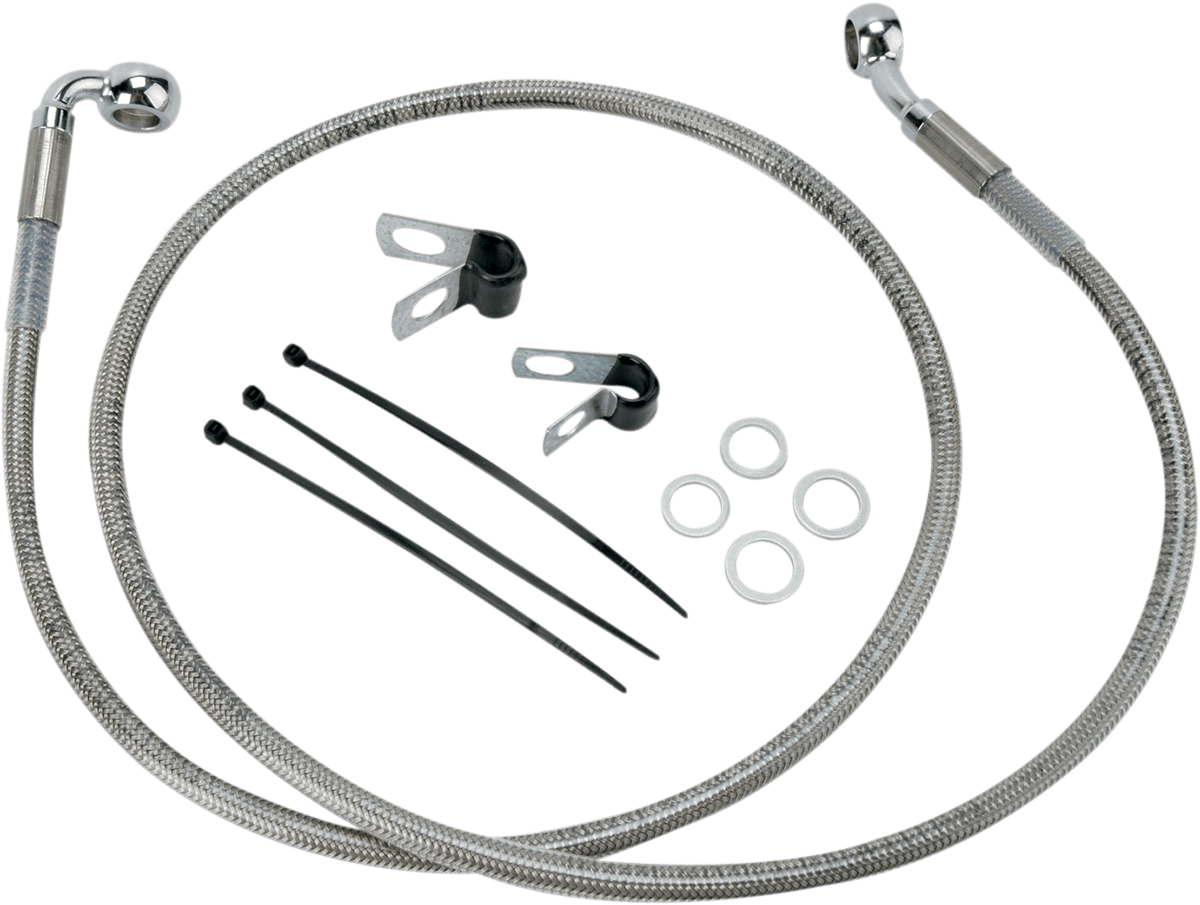 DRAG SPECIALTIES 1741-2681 Brake Line - Front - +4" - Stainless Steel