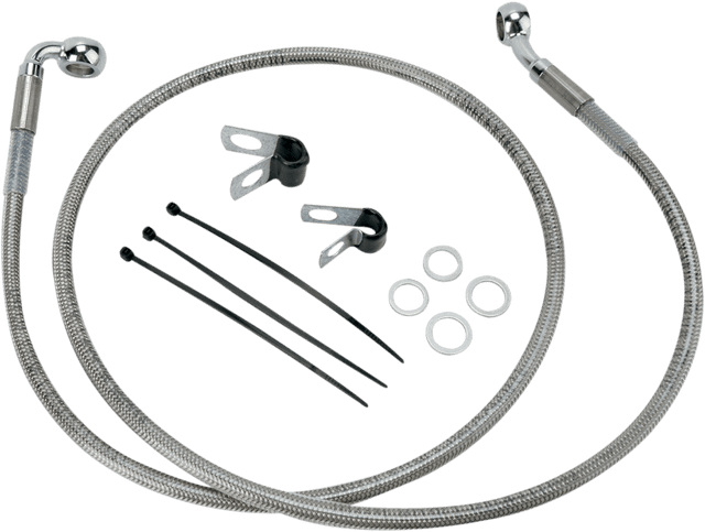 DRAG SPECIALTIES 1741-2681 Brake Line - Front - +4" - Stainless Steel