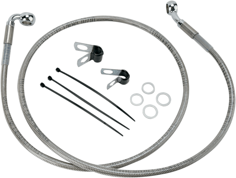 DRAG SPECIALTIES 1741-2682 Brake Line - Front - +6" - Stainless Steel