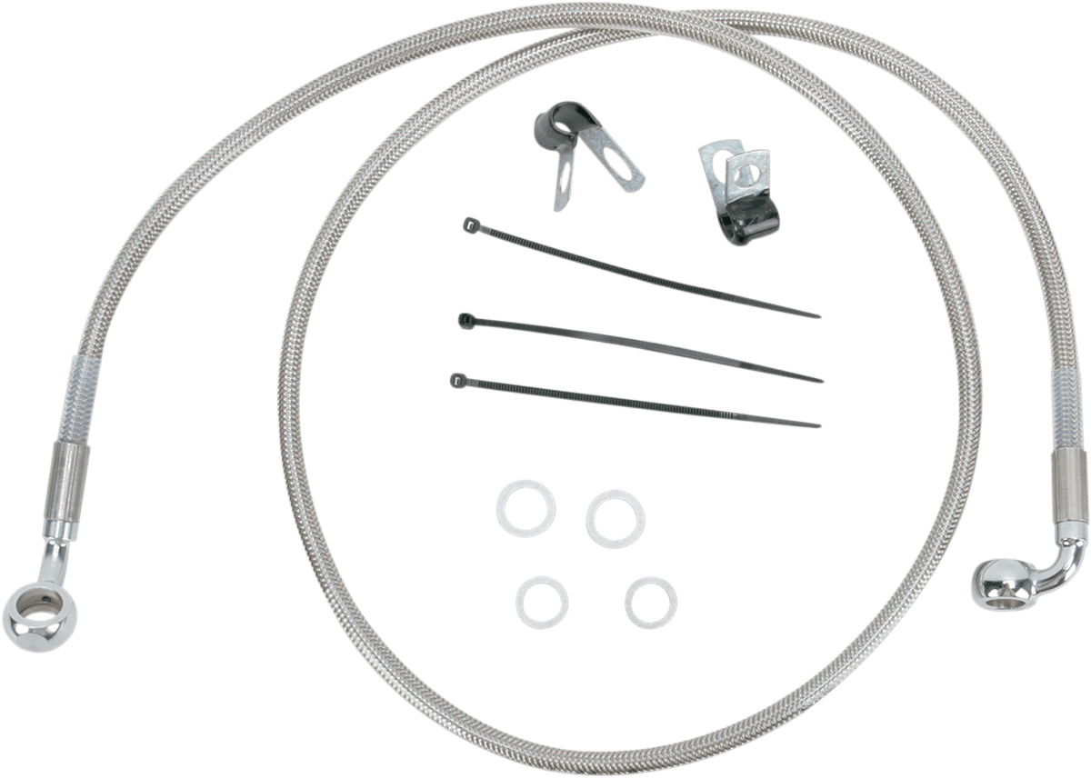 DRAG SPECIALTIES 1741-2694 Brake Line - Front - +10" - Stainless Steel