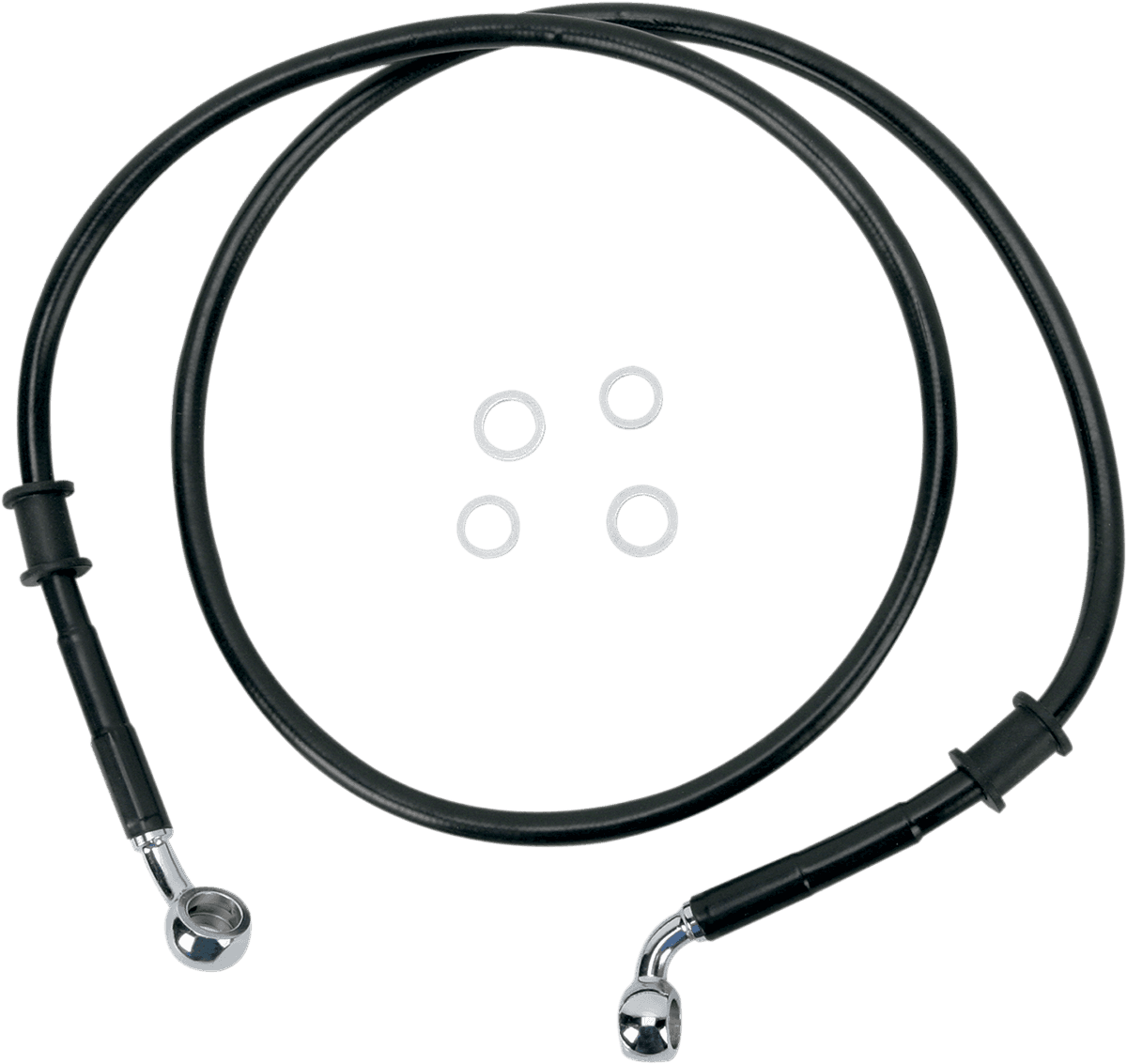 DRAG SPECIALTIES 1741-2786 Brake Line - Front (Upper) - Black