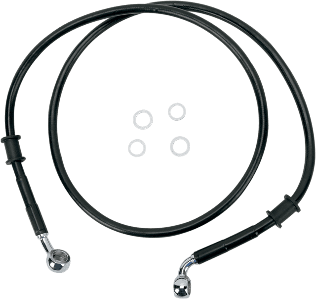 DRAG SPECIALTIES 1741-2786 Brake Line - Front (Upper) - Black