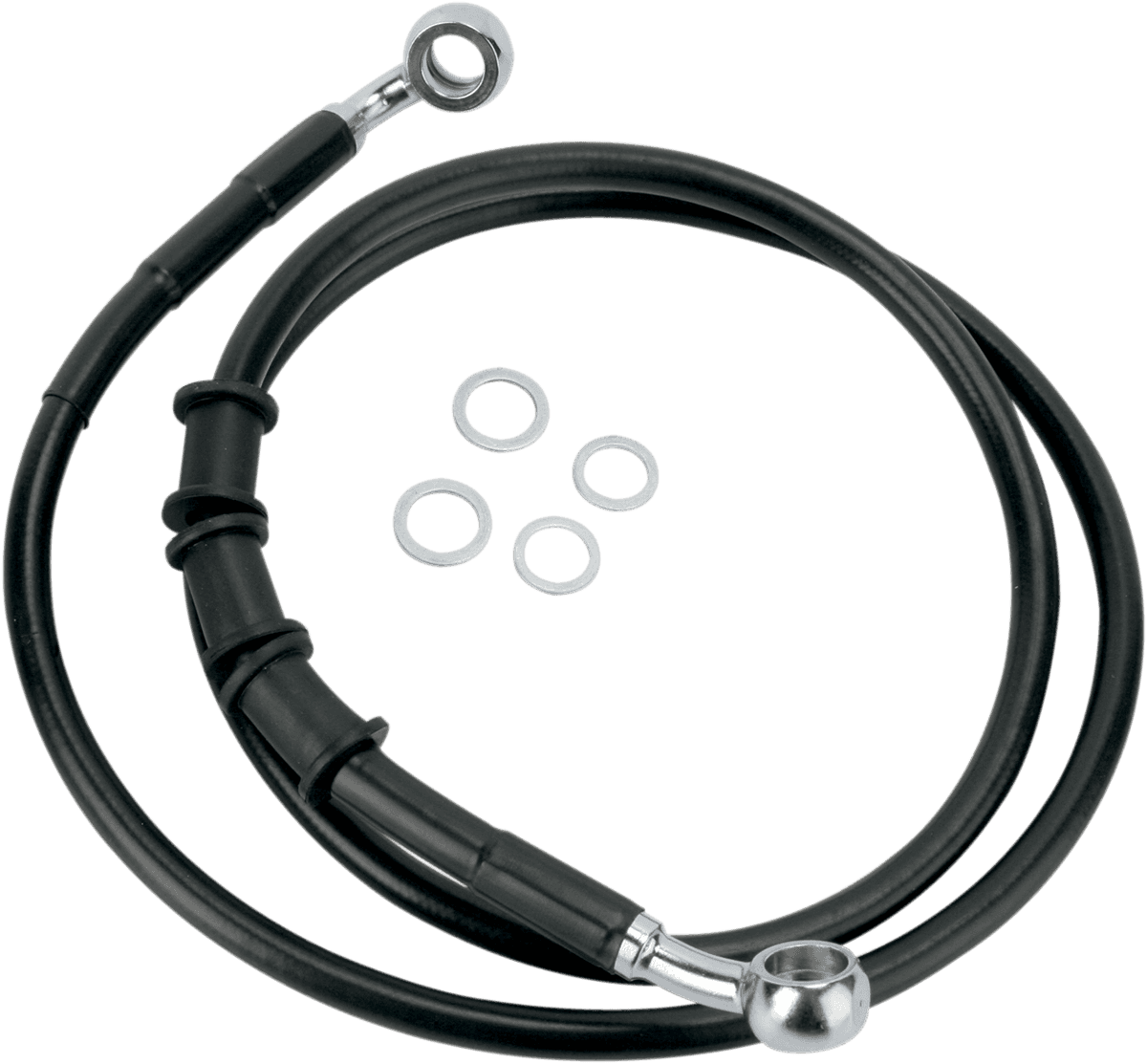 DRAG SPECIALTIES 1741-2798 Brake Line - Front (Upper) - Black