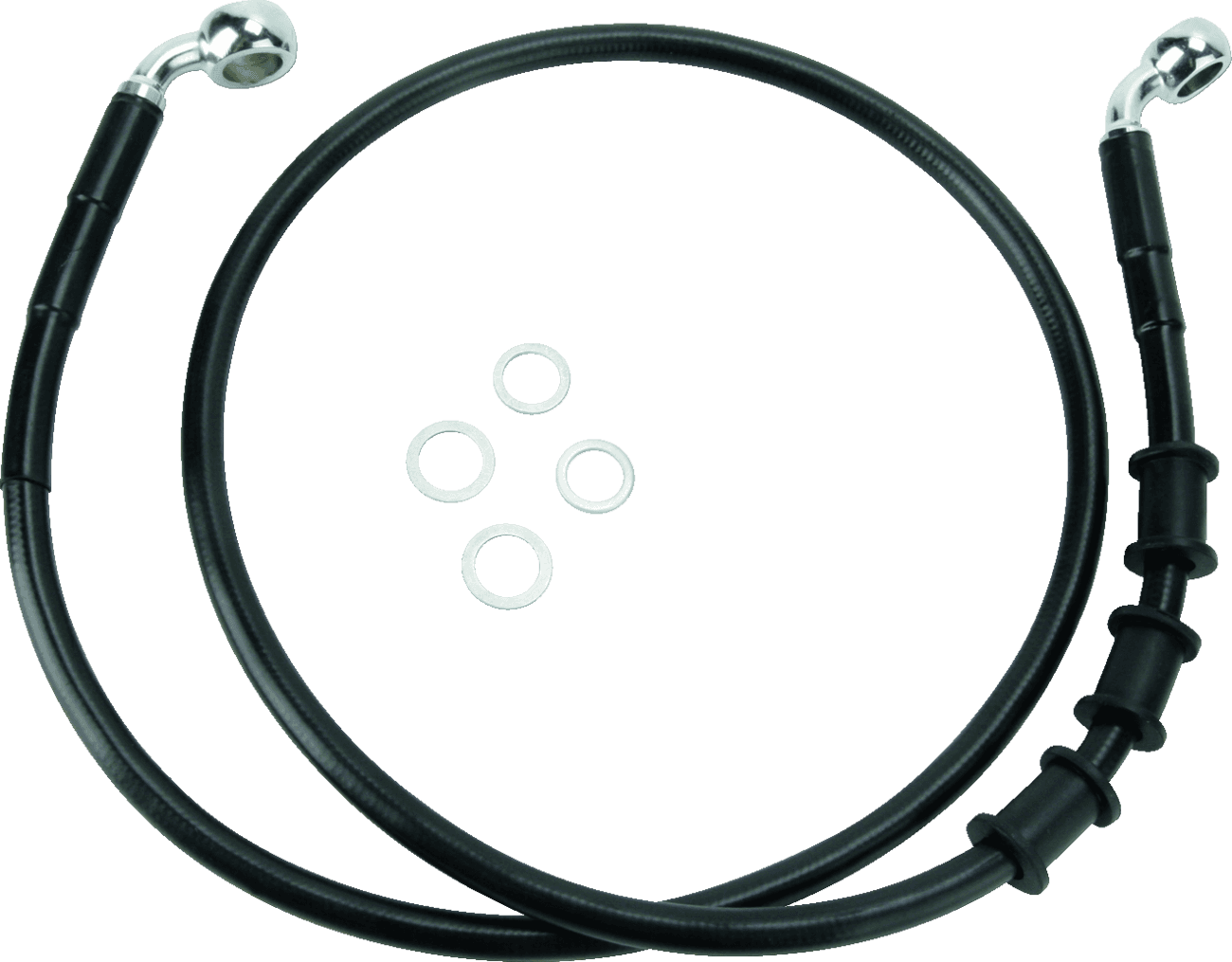 DRAG SPECIALTIES 1741-2847 Brake Line - Front - Black - +2"