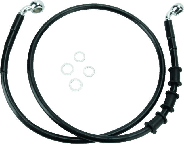 DRAG SPECIALTIES 1741-2847 Brake Line - Front - Black - +2"