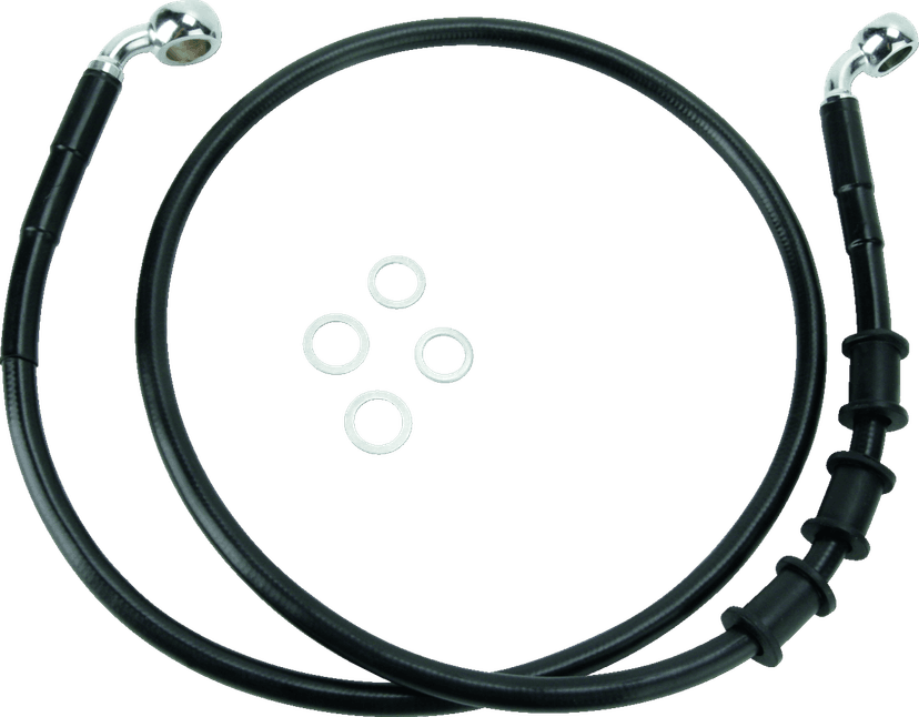 DRAG SPECIALTIES 1741-2847 Brake Line - Front - Black - +2"