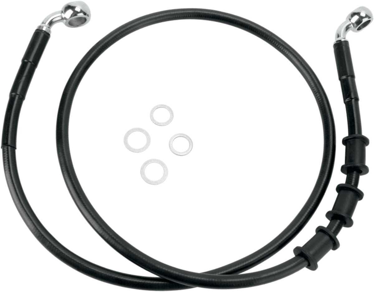 DRAG SPECIALTIES 1741-2850 Brake Line - Front - Black - +8"