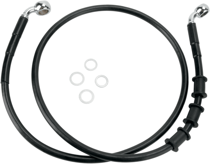 DRAG SPECIALTIES 1741-2850 Brake Line - Front - Black - +8"