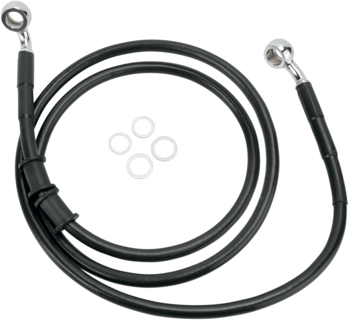 DRAG SPECIALTIES 1741-2882 Brake Line - Front (Upper) - Black