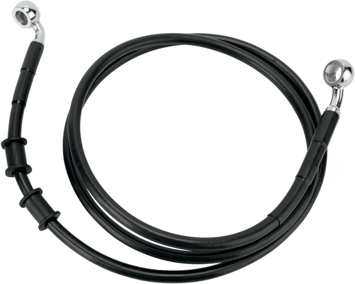 DRAG SPECIALTIES 1741-2896 Brake Line - Front - Black - +4" - FXDB '08-'17