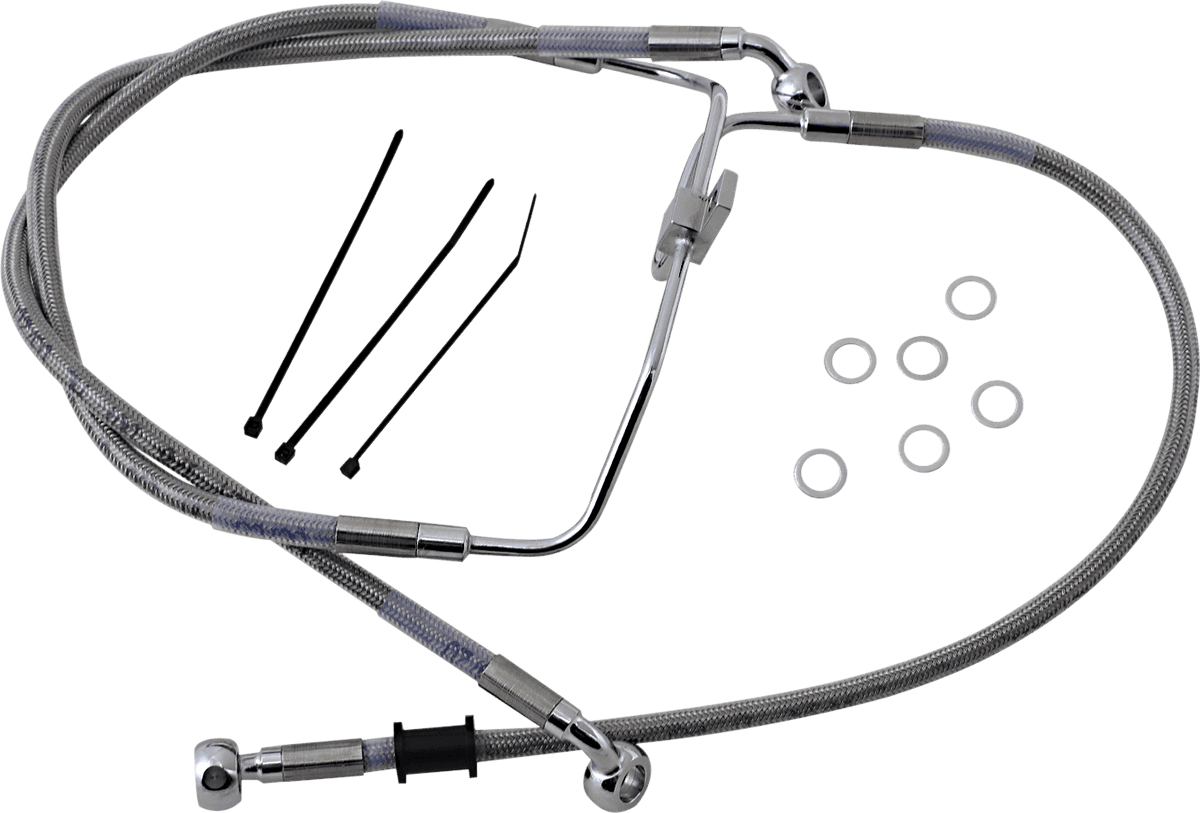 DRAG SPECIALTIES 1741-2900 Brake Line - Front (Lower/Upper) - Stainless Steel