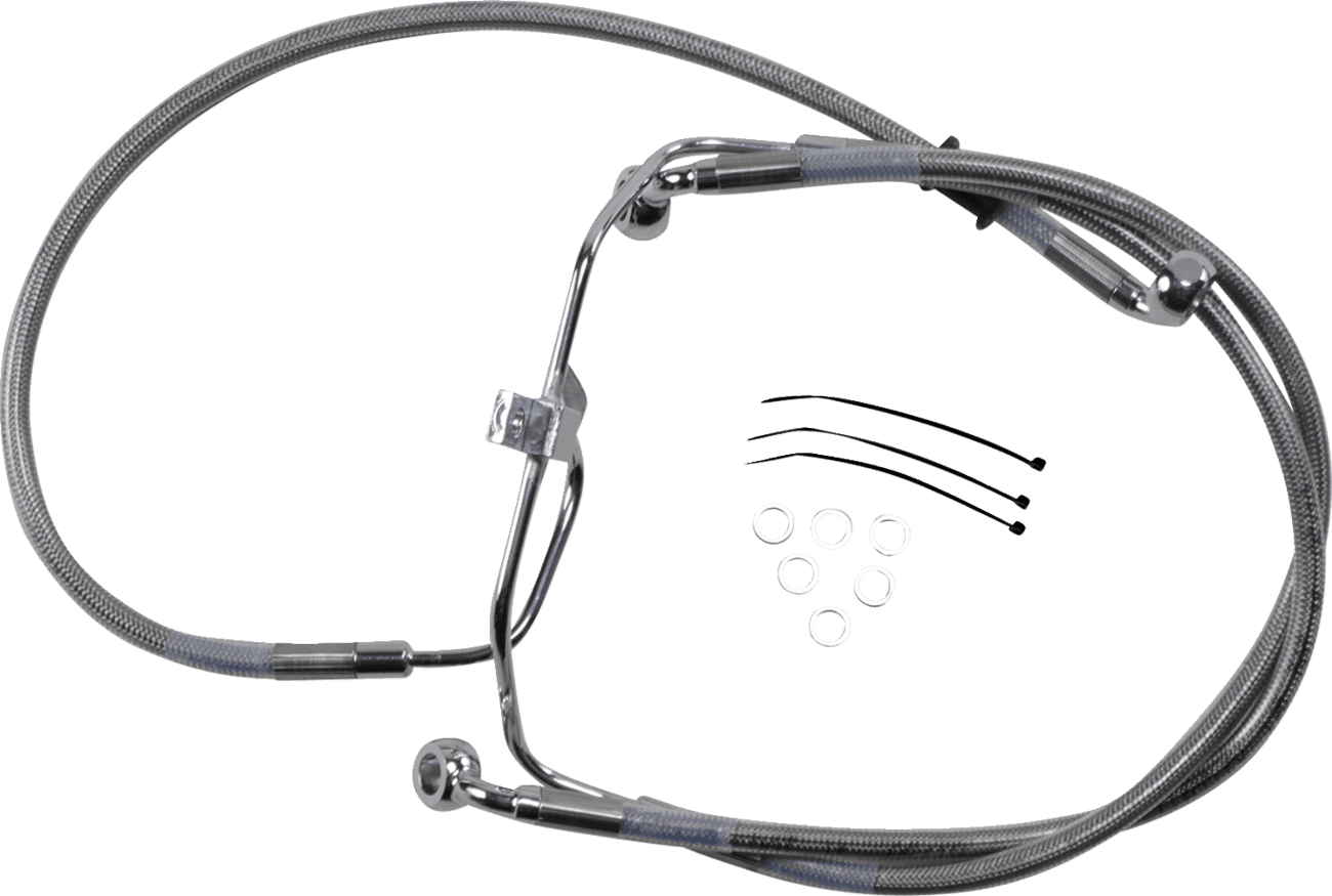 DRAG SPECIALTIES 1741-2901 Brake Line - +2" - Stainless Steel - FXDF '08-'17