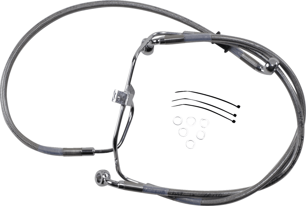DRAG SPECIALTIES 1741-2901 Brake Line - +2" - Stainless Steel - FXDF '08-'17