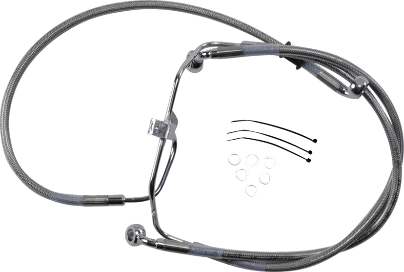 DRAG SPECIALTIES 1741-2901 Brake Line - +2" - Stainless Steel - FXDF '08-'17