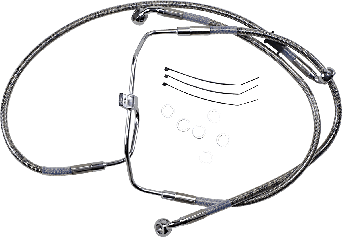 DRAG SPECIALTIES 1741-2902 Brake Line - +4" - Stainless Steel - FXDF '08-'17