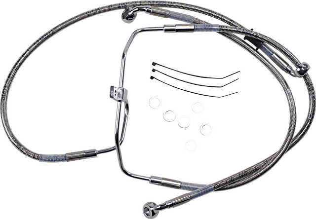 DRAG SPECIALTIES 1741-2902 Brake Line - +4" - Stainless Steel - FXDF '08-'17
