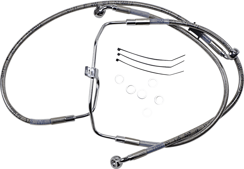 DRAG SPECIALTIES 1741-2902 Brake Line - +4" - Stainless Steel - FXDF '08-'17