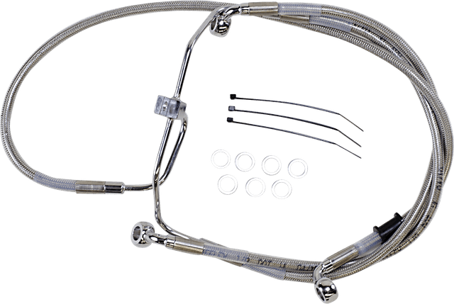 DRAG SPECIALTIES 1741-2904 Brake Line - +8" - Stainless Steel - FXDF '08-'17