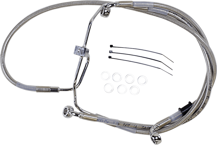 DRAG SPECIALTIES 1741-2904 Brake Line - +8" - Stainless Steel - FXDF '08-'17