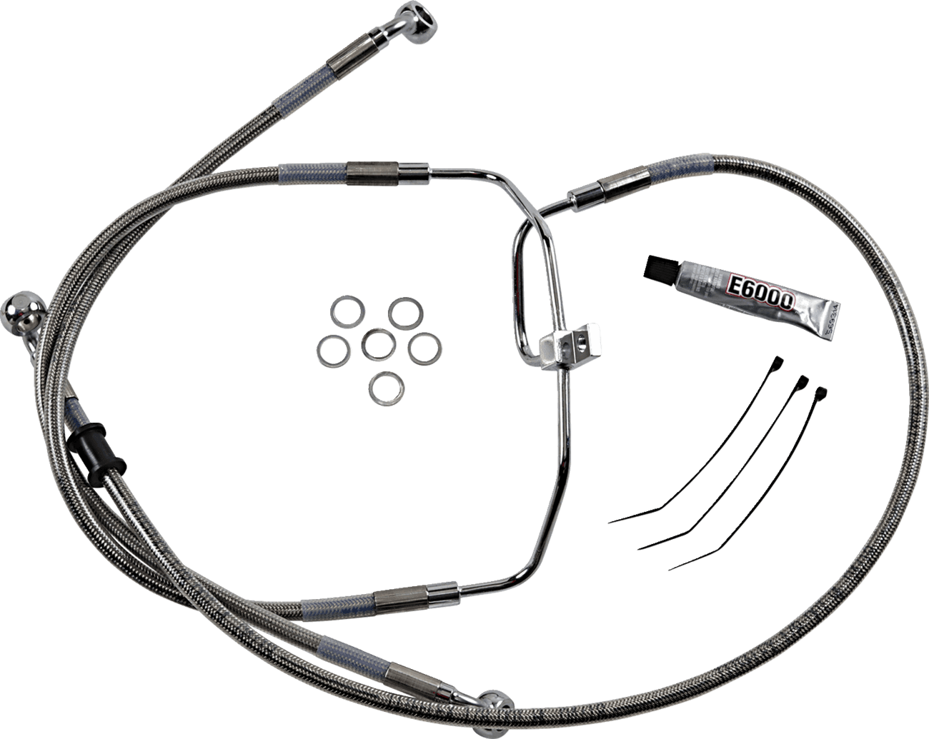 DRAG SPECIALTIES 1741-2905 Brake Line - +10" - Stainless Steel - FXDF '08-'17