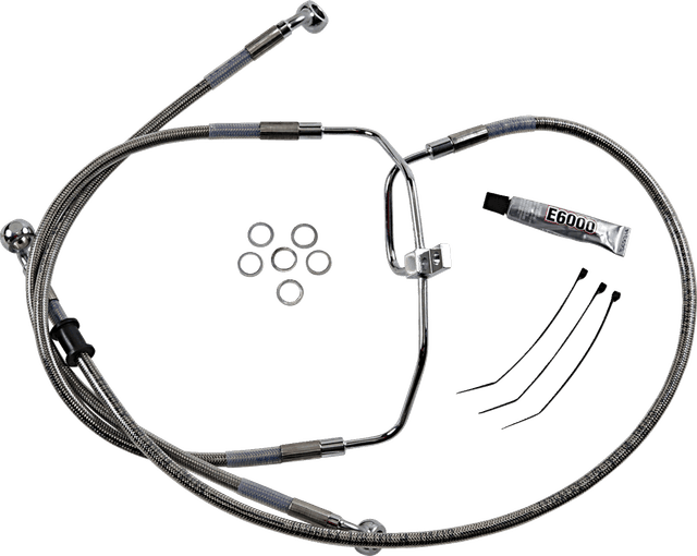 DRAG SPECIALTIES 1741-2905 Brake Line - +10" - Stainless Steel - FXDF '08-'17