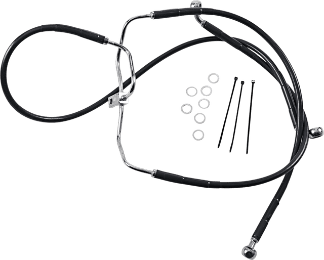 DRAG SPECIALTIES 1741-2910 Brake Line - Front - Black - +8" - FXDF '08-'17