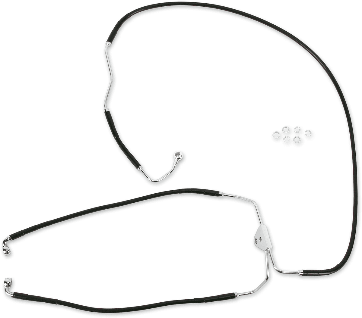 DRAG SPECIALTIES 1741-2939 Brake Line - Front (Lower/Mid) - ABS - Black