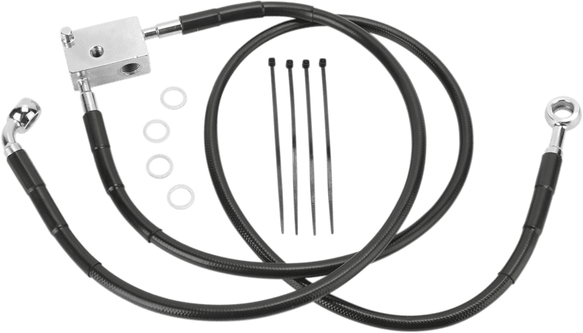 DRAG SPECIALTIES 1741-2950 Brake Line - Rear - Black — image 2 of 2