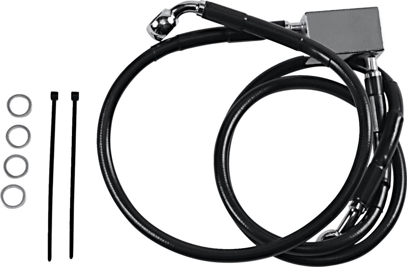 DRAG SPECIALTIES 1741-2950 Brake Line - Rear - Black