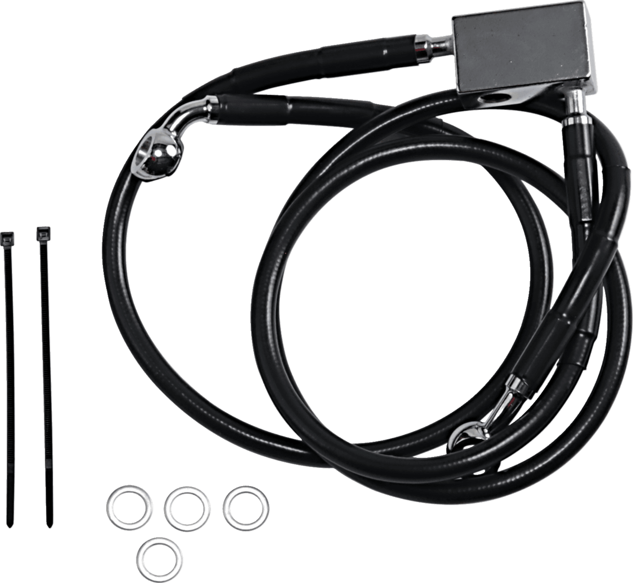 DRAG SPECIALTIES 1741-2952 Brake Line - Rear - Black - +3" - Softail '00-'03