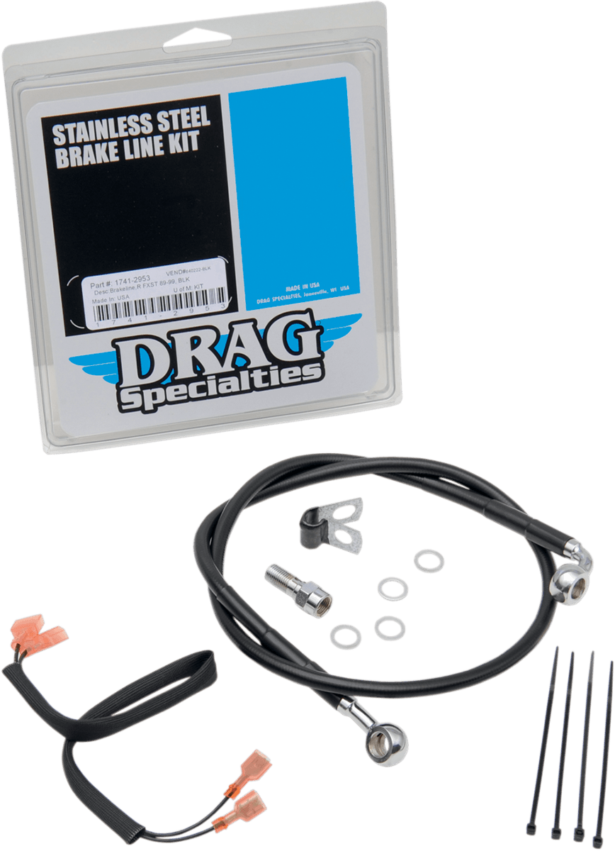 DRAG SPECIALTIES 1741-2953 Brake Line - Rear - Black