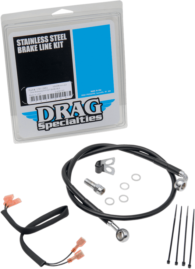 DRAG SPECIALTIES 1741-2953 Brake Line - Rear - Black